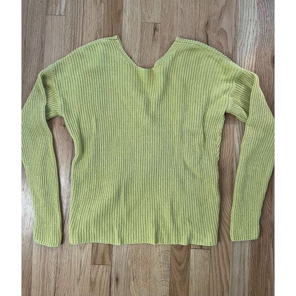 Loft‎ Bright Avocado Tie Back Sweater Medium - Picture 3 of 8